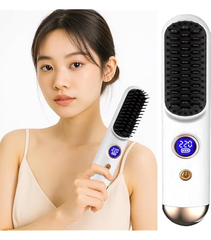 myBeauté Cordless Brush Iron シルバー Amazon.co.jp: Hair Iron Brush, Mini Straight, Cordless