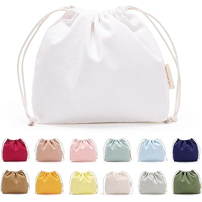 air23様 巾着ポーチ　白 Amazon.co.jp: [モエライフ] 巾着袋 小 大 無地 巾着 おしゃれ