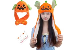 [bhcanae] ハロウィン 帽子 【ピコピコ動いて可愛い】 かぼちゃ 耳が動く 大人 子供兼用 オモシロ帽子 アニマルハット 仮装 コスプレ 着ぐるみ かぶり物 被り物 キャップ プレゼント 寒さ対策 記念撮影 誕生日 プレゼント