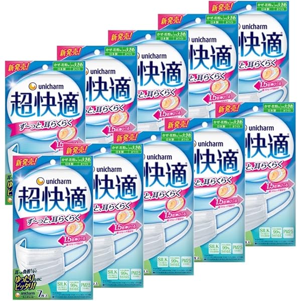 Amazon.co.jp: 超快適マスク プリーツタイプ やや大きめ 7枚入 3