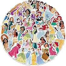 Amazon.co.jp: For ディズニープリンセスステッカーセット 52枚 防水
