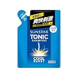 サンスター トニックシャンプーCOOL BURST リンスインシャンプー シトラスハーブ 340mL×1 詰め替え 〔爽快頭皮ケア〕 ノンシリコン処方
