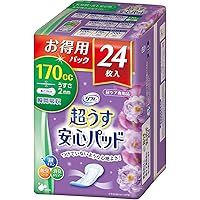 リフレ 超うす 安心パッド お得用パック 失禁 尿モレ 尿漏れシート 薄型 吸収 消臭 170cc 24枚入