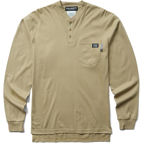 Rasco FR Gray Henley T-Shirt - 100% Preshrunk Cotton, NFPA 2112 Compliant, Small