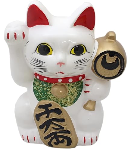 ひ*！様 新品未使用　開運招福猫　１０号　大きな　左手　招き猫　貯金箱　アイライ 招き猫 置物 開運 縁起物 金運 貯金箱)常滑焼 招き猫（黒10号