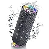 Bluetooth スピーカー IPX7 防水 ブルートゥーススピーカー 30W出力 LEDライト付き ポータブル Bluetooth5.3 ステレオ ワイヤレス ポータブルスピーカー お風呂 屋外 ビーチ用