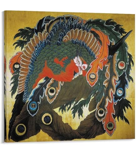 Amazon.co.jp: 葛飾応為 浮世絵 八方睨み鳳凰図 ポスター アート