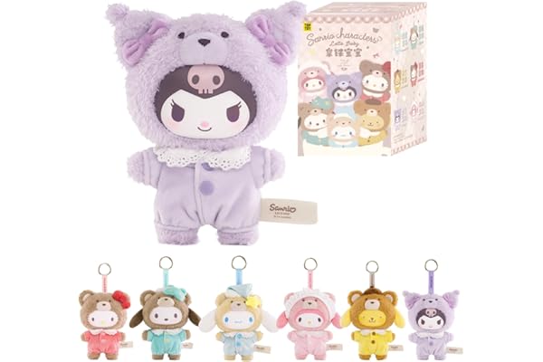TOP TOY サンリオ(SANRIO)キャラクターズ・ラテベビー シリーズ ぬいぐるみ【1ピース】ガチャガチャ ブラインド ボックス フィギュア プラモデル プレミアム おもちゃソフビ 誕生日 プレゼント シナモロール クロミ キャラクターコレクター向け
