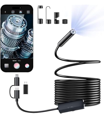 Amazon | 【2K＆350万画素】ファイバースコープ デュアルレンズ 5.5mm