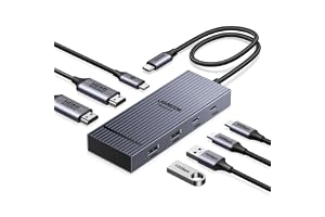 UGREEN Revodok Pro 207 USB C Docking Station Dual Monitor, 7-in-1 Dock with 4K@60Hz HDMI, 10Gbps 2 Type C and A Data Ports, 100W PD Port for PC, Laptop, Dell XPS, HP, Thinkpad, and More