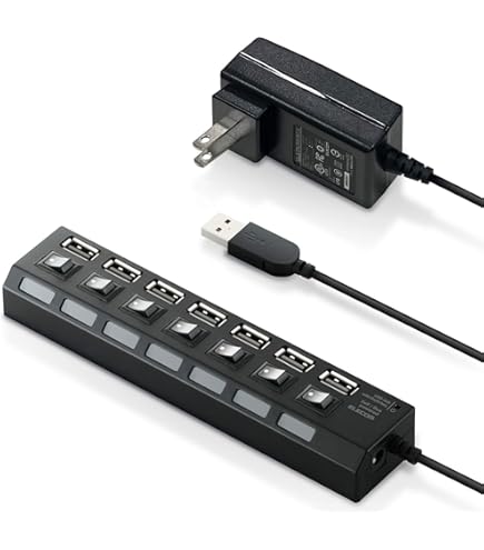 Amazon.co.jp: エレコム USB2.0 ハブ 4ポート ACアダプタ付