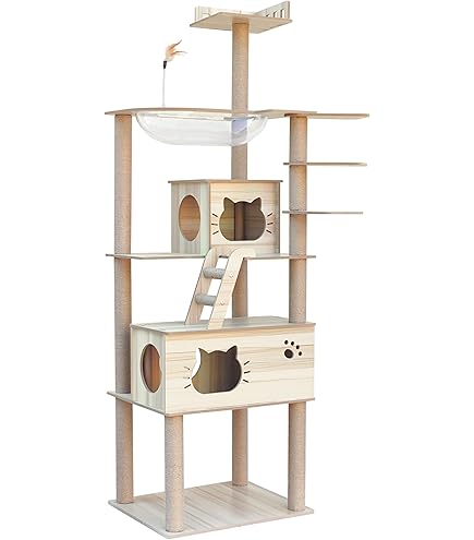 在庫残1❗️新品未使用 170cm 木製【キャットタワー】宇宙船 爪とぎ ハウス 据え置き型 多頭飼い キャットタワー 木製 宇宙船 大型 スリム 猫タワー 据え置き 爪とぎ