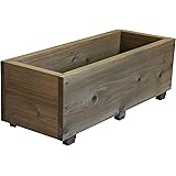 WOODPRO スクエア プランター 長方形 幅595mm×奥行230mm×高さ205mm DB（ダークブラウン）色 木製 国産 59.5cm 23cm 高さ20.5cm
