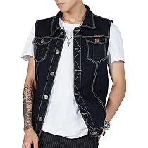 Kedera Men's Denim Vest Sleeveless Jean 