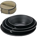 キャンピングムーン(CAMPING MOON) テーブルウェア キャンプ プレート ステンレス 食器 セット帆布ケー ス付き 黒ギア BKS395