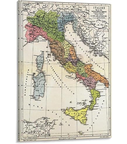 イタリアの地図入り額装 イタリア地図 1795年 原本