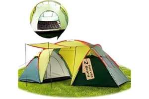 MEREZA トンネルテント 2ルームテント アウトドア 4~6人用 ファミリー キャンプテント 海テント 210Dナイロン 簡単設営 インナー付き 収納袋付き 軽量