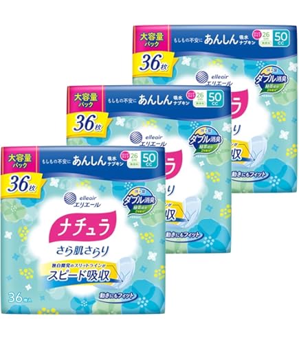 Amazon.co.jp: ナチュラ 吸水ナプキン 24cm 50cc さら肌さらり よれ