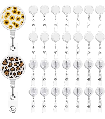 Sabary 30 Sets Retractable ID Badge Holder Reels With Alligator Clip & Clear Acrylic Discs - For Nurse, Teacher, Office - View #4