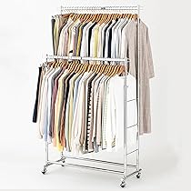 Amazon｜ドウシシャ ハンガーラック 頑丈 ダブル 全体耐荷重150kg 大