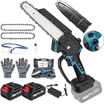 【3点セット】電動式チェーンソー 16インチ 18vバッテリー  2個 充電器 Amazon | Malasati 電動チェーンソー 充電式 8インチ ブラシレス