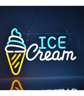 Ice Cream ネオンサイン デザート 壁掛け 店舗装飾 室内装飾 おしゃれ Amazon | ネオンサイン ICE CREAM NEON SIGN おしゃれ アイス