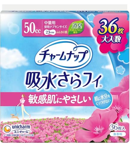 Amazon | チャームナップ 吸水さらフィ 女性用 50cc 中量用 18枚 昼用