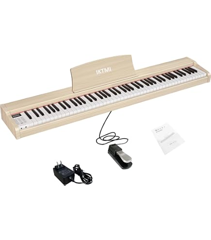 Amazon | KIMFBAY 電子ピアノ 88鍵盤 卓上 木製 電子 ピアノ 88鍵