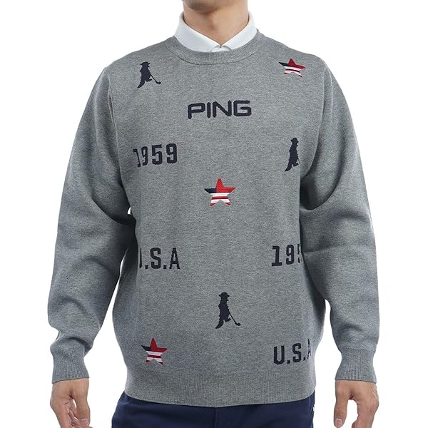 Amazon | [ピン アパレル] メンズ クルーネックニット (ジャガード