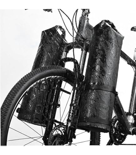 自転車 フォークバッグ ラック不要 ワンタッチ 完全防水 取付具付 4L
