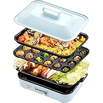 Amazon | SOLEMOOD コンパクトホットプレート グリル鍋 着脱式プレート