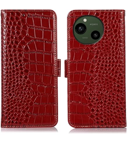 Amazon.co.jp: AQUOS sense 9 ケース 手帳型 本革 ワニ柄