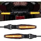 kemimoto バイク ウインカー LED ウインカー スモークレンズ 流れるアンバー 12V 高輝度 IP67防水 抵抗付く 汎用型 2個セット バイク led ウインカー