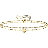 Gold Initial Bracelets for Women Girls Dainty Layered Letter Bracelet