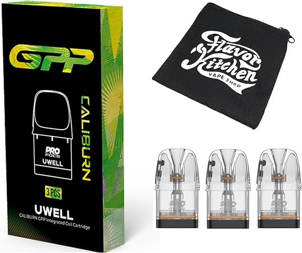 【GPP】ユーウェル CALIBURN GPP Cartridge(3個入り)FlavorKitchenミニポーチ付属|CALIBURN G4 & G3対応|電子タバコ VAPE 交換用カートリッジ|0.4Ω/0.6Ω/0.9Ω/1.2Ω (0.6Ω) - 1
