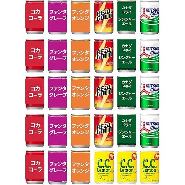 Amazon.co.jp: 炭酸飲料 ミニ 缶 ジュース 160ml 8種 E 計30本