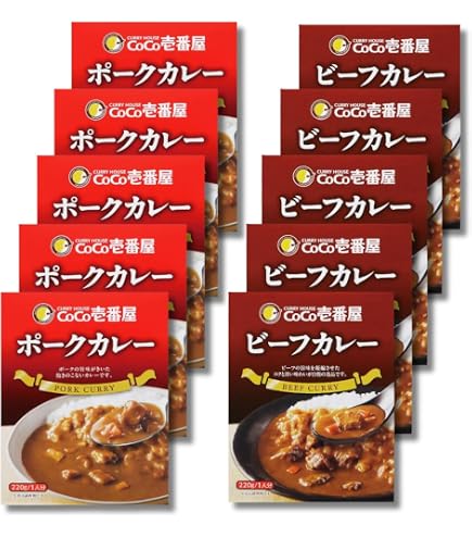 Amazon.co.jp: CoCo壱番屋 レトルトポークカレー×3個 レトルトビーフ