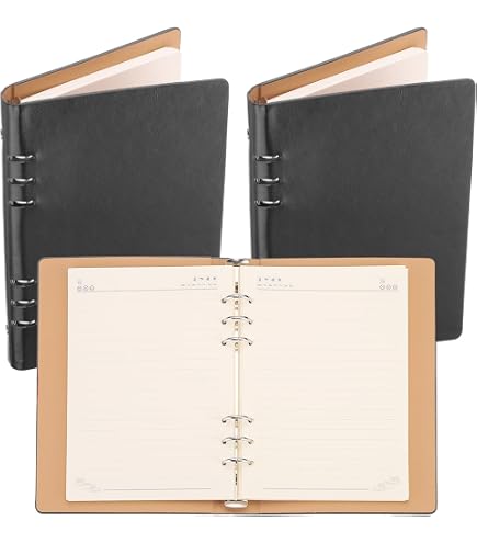 Amazon | PATIKIL 6リングバインダーカバー 2パックA5レザーノート