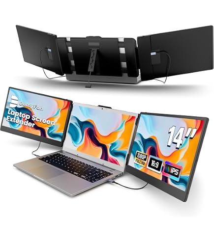 Amazon.co.jp: ワイヤレス トリプル ポータブルモニター、ノート