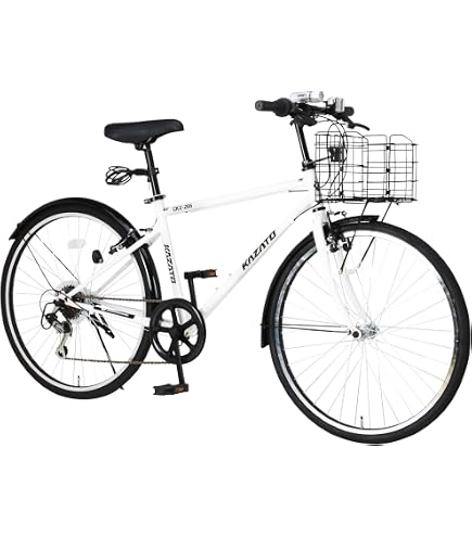 Amazon | カザト(KAZATO) カゴ付き クロスバイク CKZ-266 自転車 26