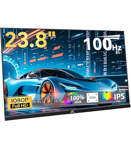 モバイルモニター 23.8インチ モバイルディスプレイ120Hz FHD IPS Amazon.co.jp: 23.8インチポータブルモニター、1080Pモバイル