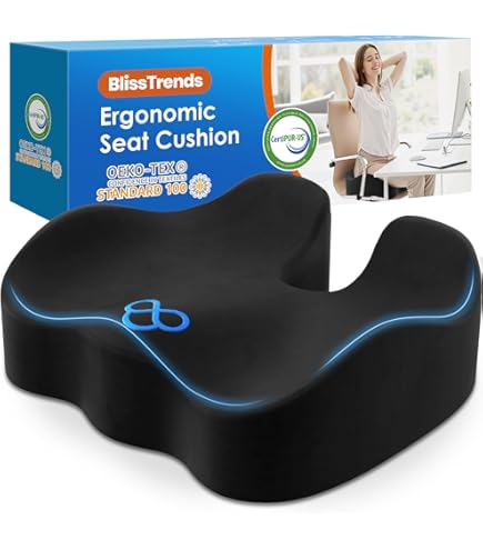 LOUTYTUOシートクッションピロー 尾骨＆坐骨＆腰痛緩和 2個セット