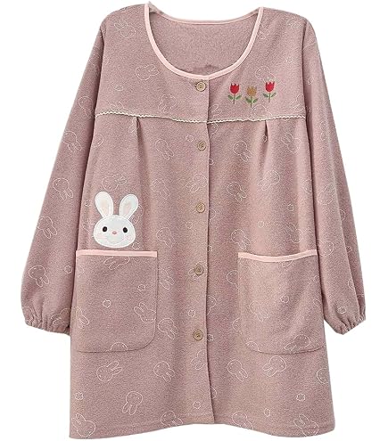 Amazon.co.jp: [ジェス] にゃんこ フリース スモック 保育士 割烹着