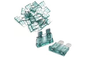 Baomain ATC-1 Clear Green ATO/ATC 1 Amp Fast-Acting Automotive Blade Fuses - 25 Pack
