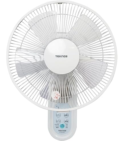 Amazon | TEKNOS 30cm壁掛け扇風機 フルリモコン 黒 フラットガード AC