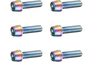 CHENLONB 自転車用 ステムボルト 6個セット 六角穴付ボルト ワッシャー組込 軽量 カラフル 自転車パーツ 交換部品 M6*18mm