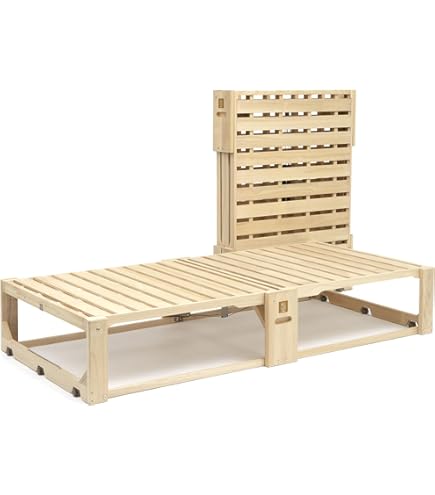 Amazon｜軽量折りたたみベッド 桐らくね プレミアム24 【日本製】 組立