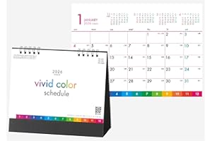 卓上カレンダー 2026年版 ビビッドカラースケジュール SG-9360（HB-202） インデックス付 5か月表示