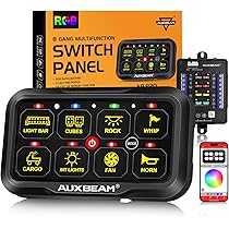 Amazon.co.jp: Auxbeam 8ギャングスイッチパネル AR-820 Bluetooth RGB