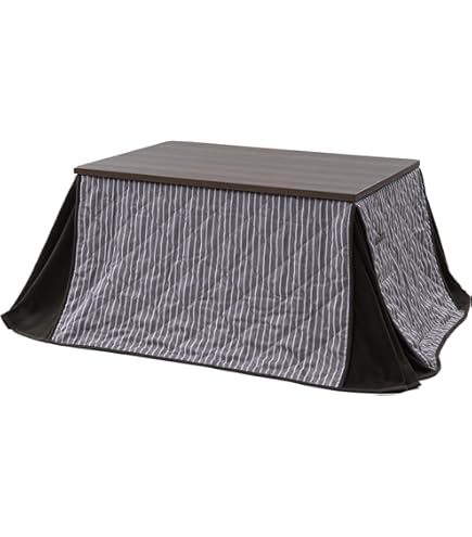 Amazon.co.jp : デスクこたつ 2点セット ハイタイプ 80×50 高さ72cm